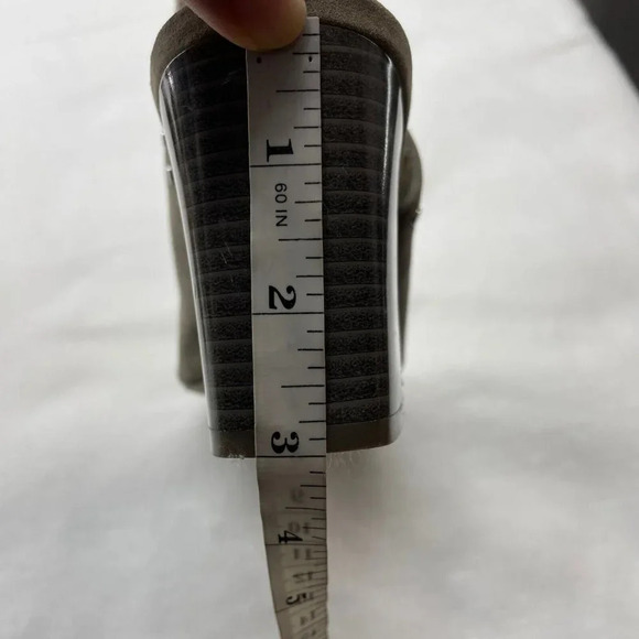 Marc Fisher Block Heel Women's Sz 8M Taupe Dalilah Studded Slip On Mule Open Toe - Picture 8 of 10